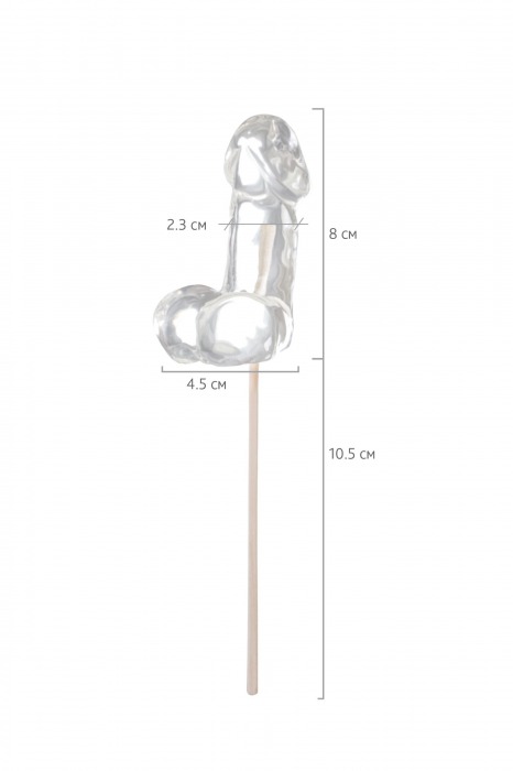 Прозрачный леденец в форме фаллоса со вкусом пина колады - Sosuчki - купить с доставкой в Томске
