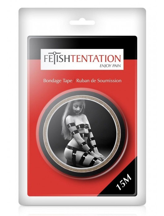 Черный скотч для фиксации - 15 м. - Fetish Tentation - купить с доставкой в Томске