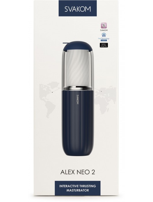 Черно-белый интерактивный мастурбатор Alex Neo 2 - Svakom - в Томске купить с доставкой