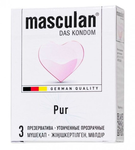 Супертонкие презервативы Masculan Pur - 3 шт. - Masculan - купить с доставкой в Томске