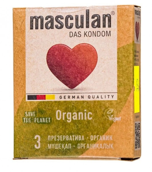 Экологически чистые презервативы Masculan Organic - 3 шт. - Masculan - купить с доставкой в Томске