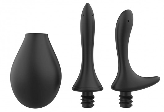 Черный анальный душ Nexus Anal Douche Set с 2 сменными насадками - Nexus Range - купить с доставкой в Томске