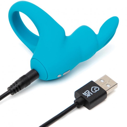 Голубое эрекционное виброкольцо Happy Rabbit Rechargeable Rabbit Cock Ring - Happy Rabbit - в Томске купить с доставкой