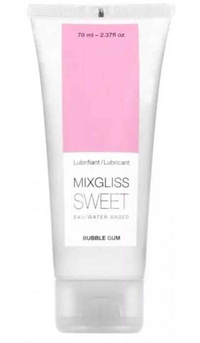 Смазка на водной основе Mixgliss Sweet с ароматом бабл-гам - 70 мл. - Mixgliss - купить с доставкой в Томске