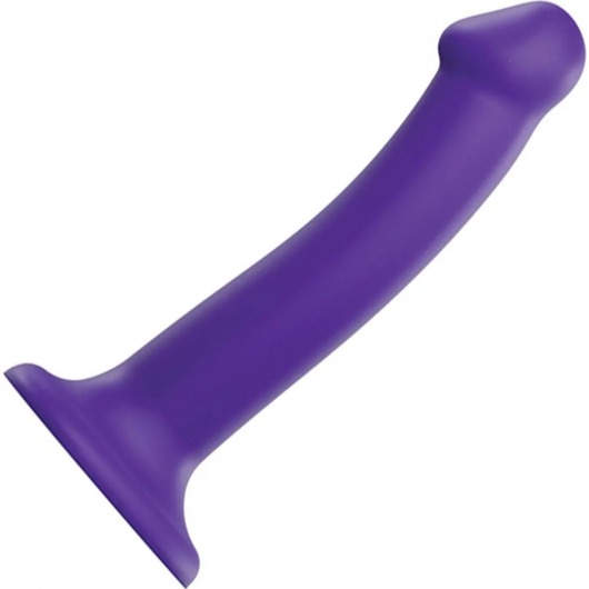 Фиолетовый фаллоимитатор-насадка Strap-On-Me Dildo Dual Density size M - 18 см. - Strap-on-me - купить с доставкой в Томске