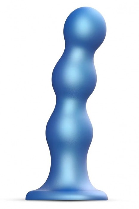 Голубая насадка Strap-On-Me Dildo Plug Balls size S - Strap-on-me - купить с доставкой в Томске