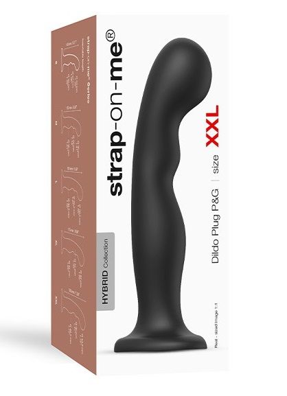 Черная насадка Strap-On-Me Dildo Plug P G size XXL - Strap-on-me - купить с доставкой в Томске