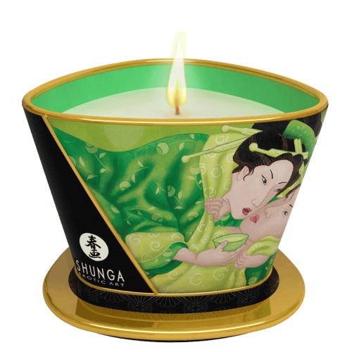 Массажная свеча Exotic Green Tea с ароматом зелёного чая - 170 мл. - Shunga - купить с доставкой в Томске