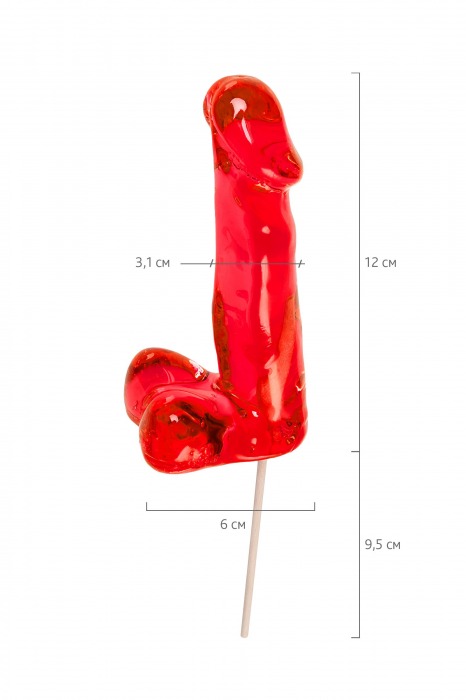 Красный леденец в форме члена со вкусом виски - 173 гр. - Sosuчki - купить с доставкой в Томске