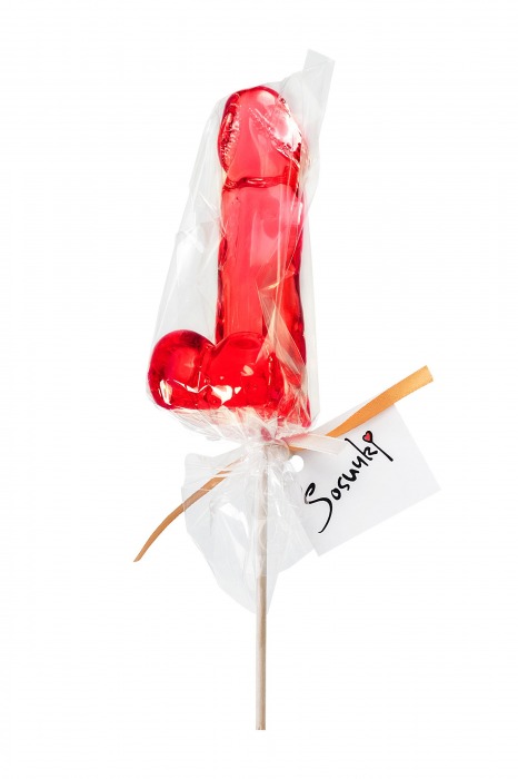 Красный леденец в форме члена со вкусом виски - 173 гр. - Sosuчki - купить с доставкой в Томске