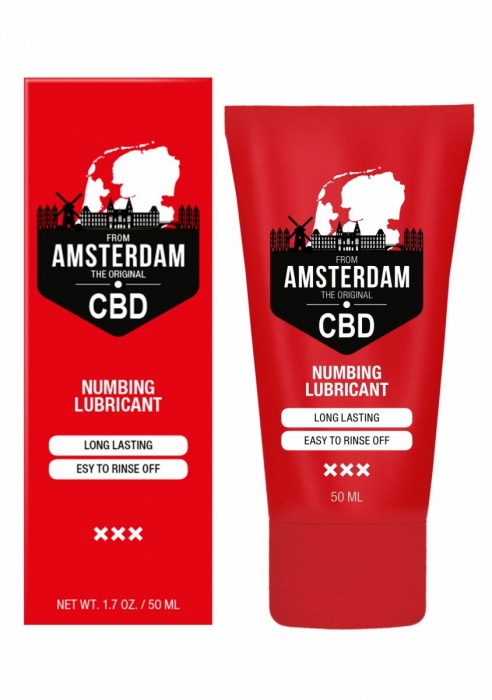 Пролонгирующий лубрикант Numbing CBD from Amsterdam - 50 мл. - Shots Media BV - купить с доставкой в Томске