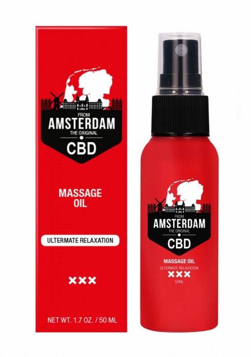 Стимулирующее массажное масло CBD from Amsterdam Massage Oil - 50 мл. - Shots Media BV - купить с доставкой в Томске