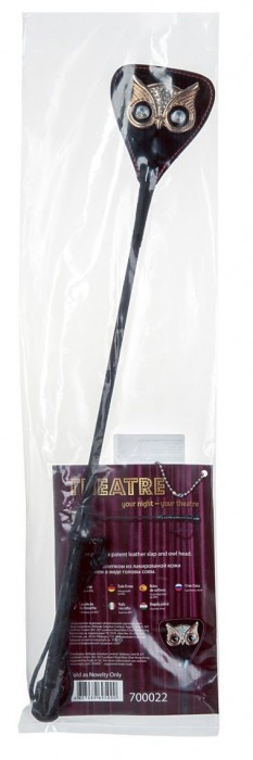 Чёрный стек с совой на кожаном наконечнике - 24 см. - ToyFa - купить с доставкой в Томске