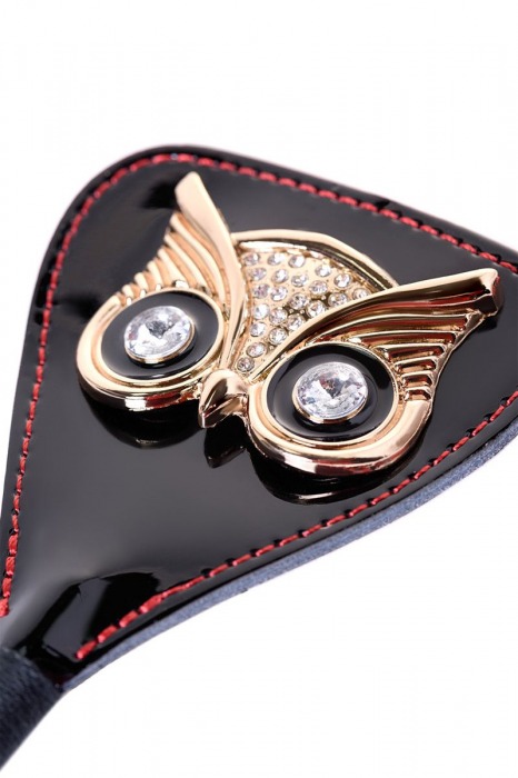 Чёрный стек с совой на кожаном наконечнике - 24 см. - ToyFa - купить с доставкой в Томске