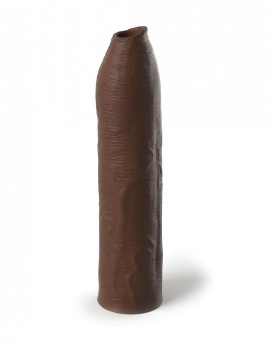 Коричневая насадка-удлинитель Uncut Silicone Penis Enhancer - 17,8 см. - Pipedream - в Томске купить с доставкой