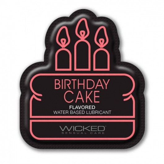 Лубрикант на водной основе со вкусом торта с кремом Wicked Aqua Birthday cake - 3 мл. - Wicked - купить с доставкой в Томске