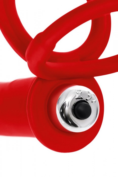 Красная насадка на пенис для двойного проникновения - 19 см. - ToyFa - купить с доставкой в Томске