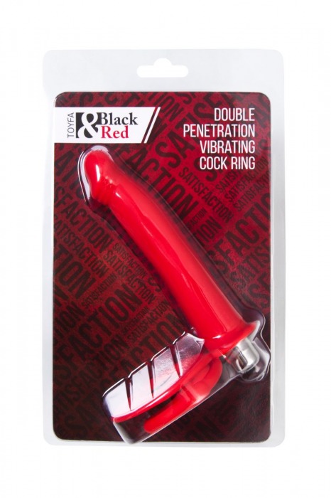 Красная насадка на пенис для двойного проникновения - 19 см. - ToyFa - купить с доставкой в Томске