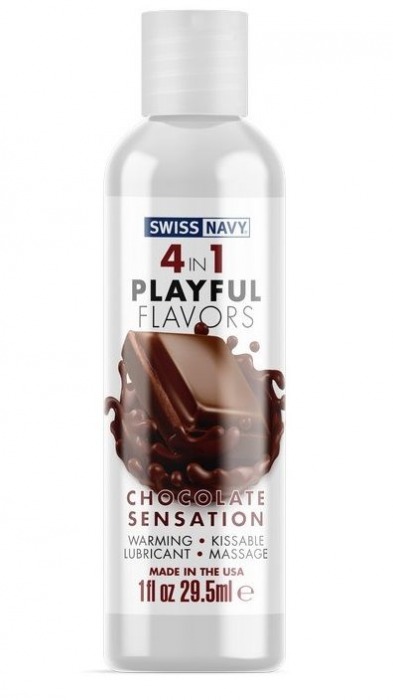 Массажный гель 4-в-1 Chocolate Sensation с ароматом шоколада - 29,5 мл. - Swiss navy - купить с доставкой в Томске