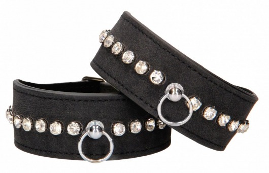 Черные поножи Diamond Studded Ankle Cuffs - Shots Media BV - купить с доставкой в Томске