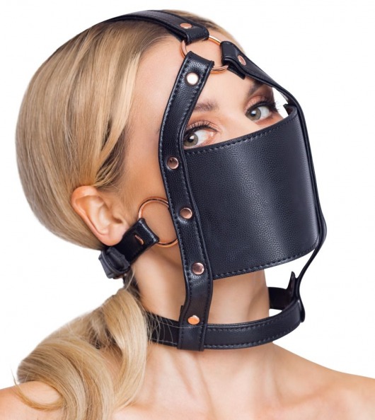 Черный намордник с кляпом-шаром Head Harness With A Gag - Orion - купить с доставкой в Томске