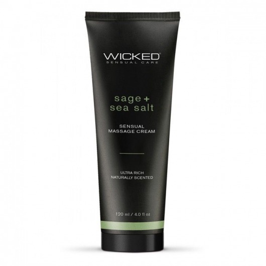 Массажный легкий крем WICKED Sage plus Sea Salt - 120 мл. - Wicked - купить с доставкой в Томске