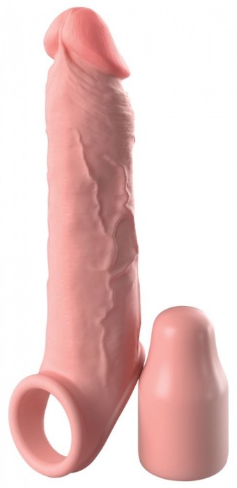 Телесная насадка-удлинитель 2 Inch Silicone X-tension with Strap - 20,3 см. - Pipedream - в Томске купить с доставкой