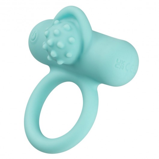 Аквамариновое эрекционное виброкольцо Silicone Rechargeable Nubby Lover’s Delight - California Exotic Novelties - в Томске купить с доставкой