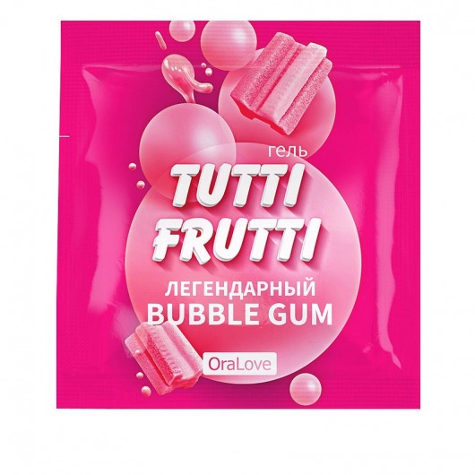 Пробник гель-смазки Tutti-frutti со вкусом бабл-гам - 4 гр. - Биоритм - купить с доставкой в Томске