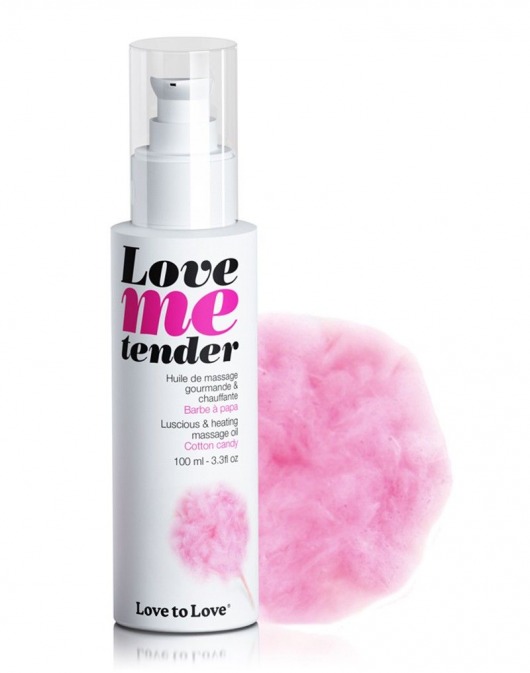 Съедобное согревающее массажное масло Love Me Tender Cotton Candy с ароматом сладкой ваты - 100 мл. - Love to Love - купить с доставкой в Томске