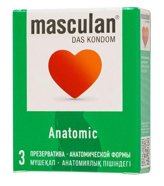 Презервативы анатомической формы Masculan Anatomic - 3 шт. - Masculan - купить с доставкой в Томске