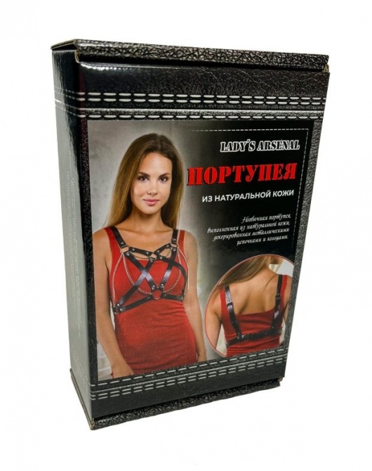 Портупея из натуральной кожи с цепочками - БДСМ Арсенал - купить с доставкой в Томске