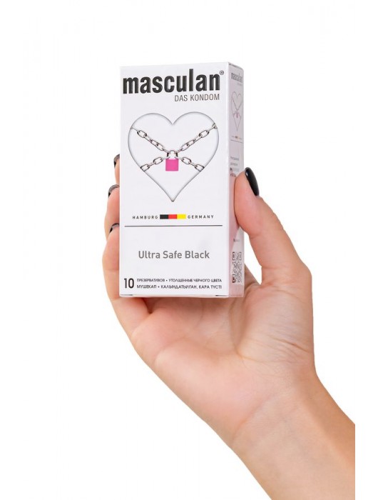 Ультрапрочные презервативы Masculan Ultra Safe Black - 10 шт. - Masculan - купить с доставкой в Томске