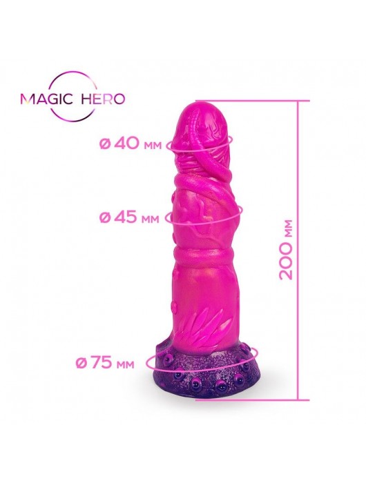 Розовый рельефный фантазийный фаллоимитатор - 20 см. - Bior toys - купить с доставкой в Томске