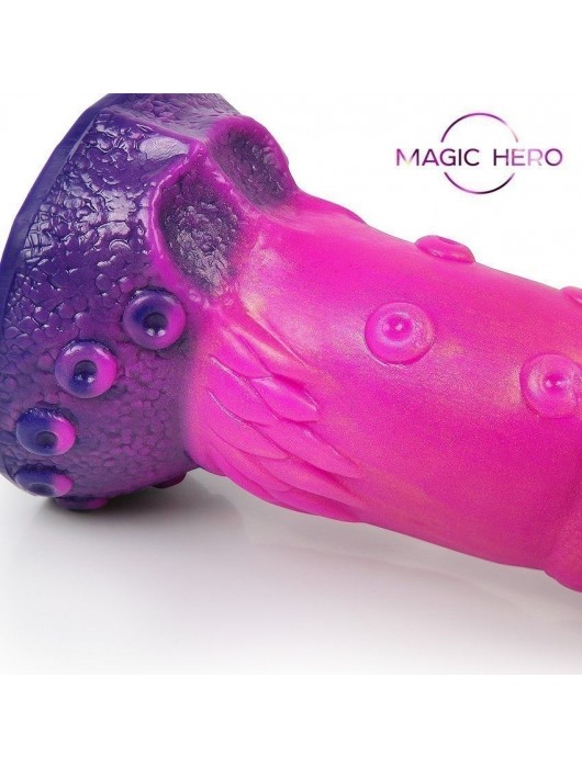 Розовый рельефный фантазийный фаллоимитатор - 20 см. - Bior toys - купить с доставкой в Томске