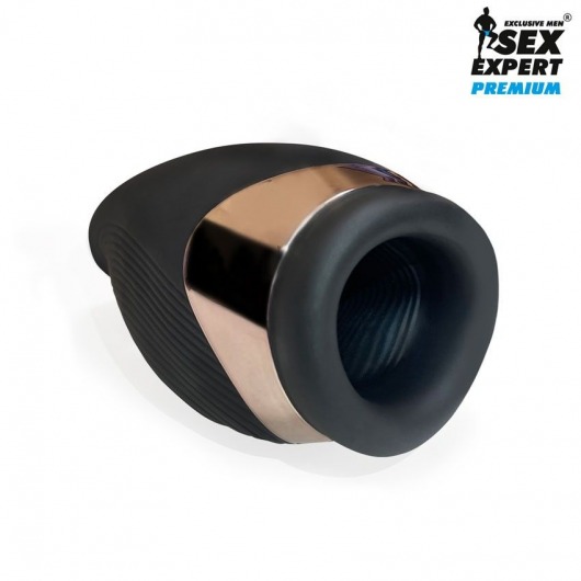 Черный вибромастурбатор Sex Expert - Sex Expert - в Томске купить с доставкой