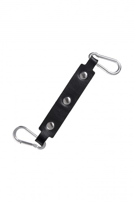 Черные кожаные однослойные оковы с контрастной строчкой - Pecado - купить с доставкой в Томске