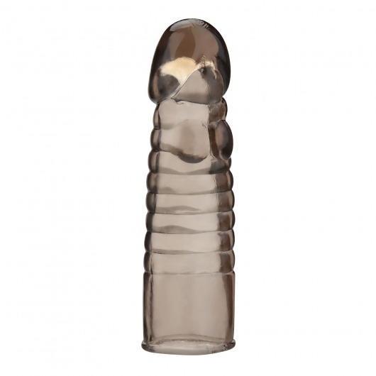 Дымчатая насадка-удлинитель Ribbed Realistic Penis Enhancing Sleeve Extension - 15,2 см. - BlueLine - в Томске купить с доставкой