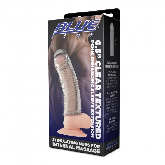 Текстурированная насадка на пенис Clear Textured Penis Enhancing Sleeve Extension - 16,5 см. - BlueLine - в Томске купить с доставкой