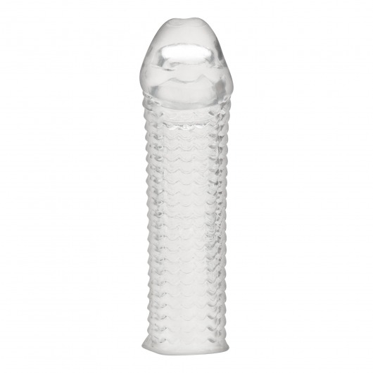 Текстурированная насадка на пенис Clear Textured Penis Enhancing Sleeve Extension - 16,5 см. - BlueLine - в Томске купить с доставкой