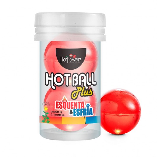 Лубрикант на масляной основе Hot Ball Plus с охлаждающе-разогревающим эффектом (2 шарика по 3 гр.) - HotFlowers - купить с доставкой в Томске