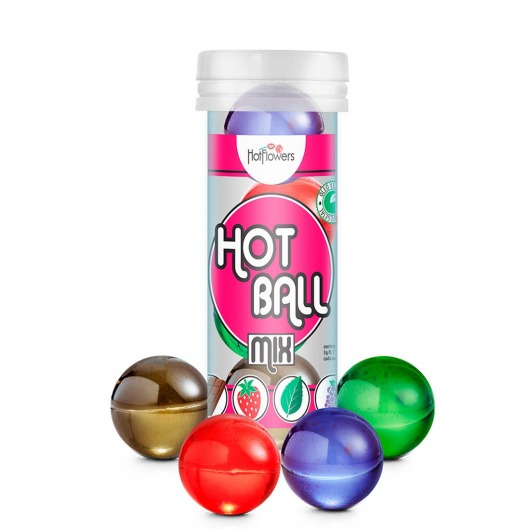 Ароматизированный лубрикант Hot Ball Mix на масляной основе (4 шарика по 3 гр.) - HotFlowers - купить с доставкой в Томске