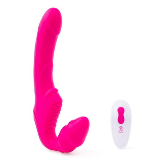 Розовый безремневой страпон на радиоуправлении Strapless Together - 22 см. - Together Toy - купить с доставкой в Томске