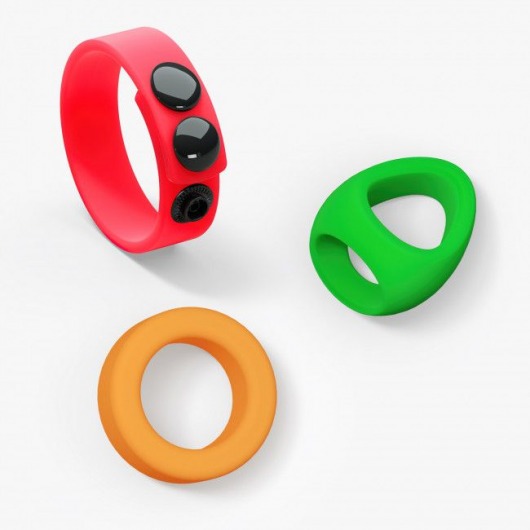 Набор из 3 разноцветных эрекционных колец Kit Neon Ring - Love to Love - в Томске купить с доставкой