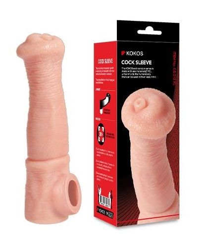 Телесная фантазийная насадка на член Cock Sleeve Size L - KOKOS - в Томске купить с доставкой