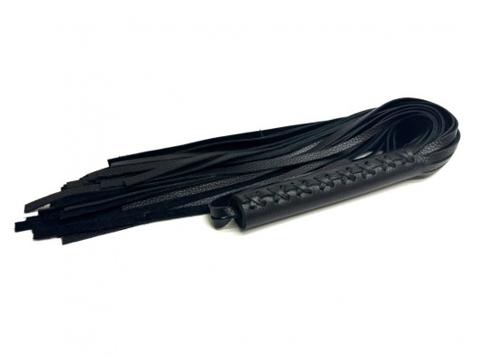 Черная многохвостовая плеть из мягкой кожи - 57 см. - БДСМ Арсенал - купить с доставкой в Томске