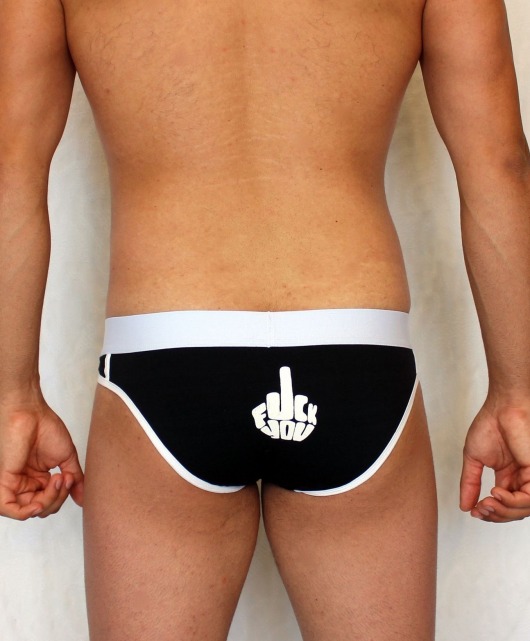 Черные трусы-слипы с провокационным принтом на задней части - Boefje купить с доставкой