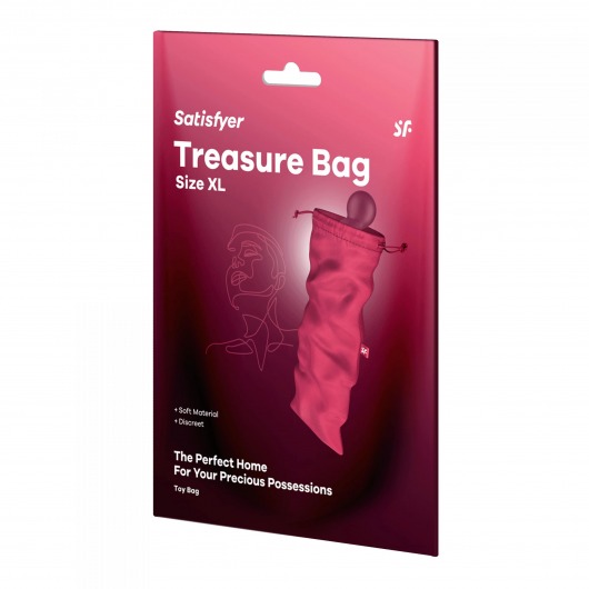 Розовый мешочек для хранения игрушек Treasure Bag XL - Satisfyer - купить с доставкой в Томске