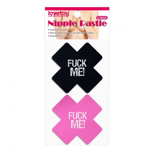 Набор из 2 пар пэстисов Cross Pattern Nipple Pasties - Lovetoy - купить с доставкой в Томске