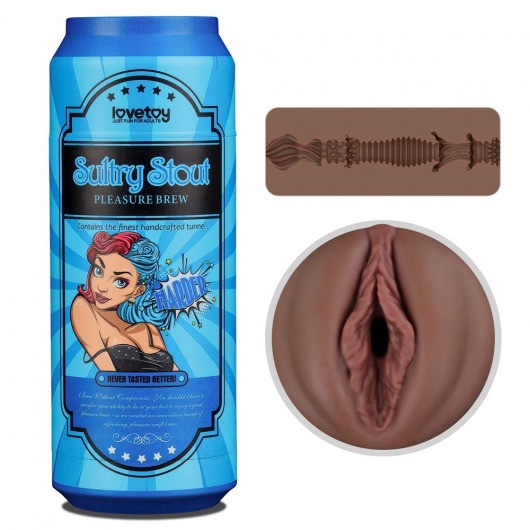 Коричневый мастурбатор-вагина Pleasure Brew Masturbator-Sultry Stout в банке - Lovetoy - в Томске купить с доставкой